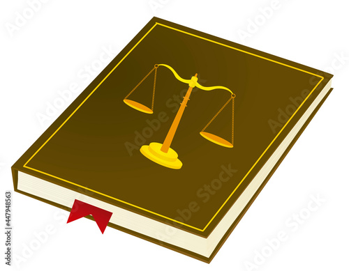 Closed law book. vector illustration