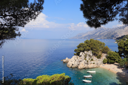 Beautiful blue lagoon in Brela , Croatia