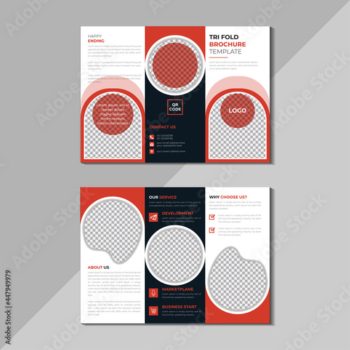 Corporate Tri fold brochure design, Professional Tri fold brochure template, brochure flyer design, colorfull, Vector a4