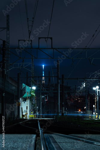 railway station at night