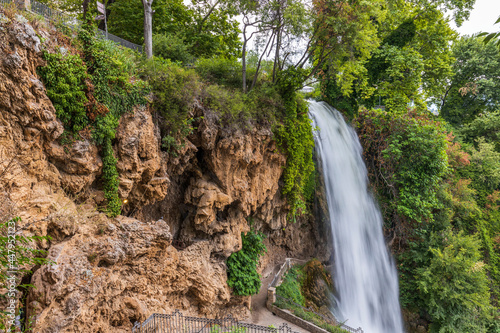 Gorgeous view of famous Edessa waterfalls. Beautiful nature backgrounds. Greece. 