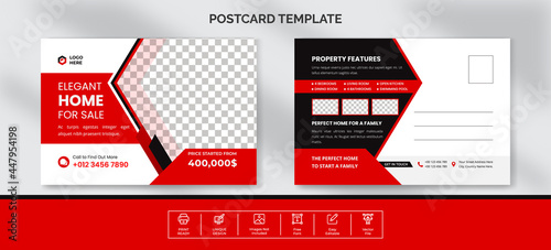 Modern Real estate postcard template