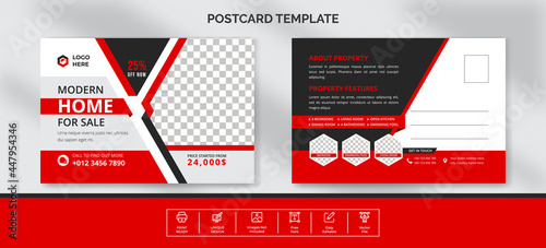 Modern Real estate postcard template