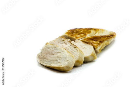 fried chicken breast isolated on white background