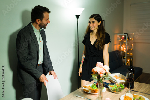 Latin man made a fancy dinner for his partner