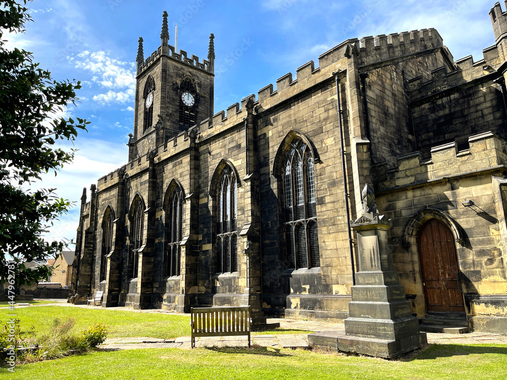 Old stone church, near the centre of, Shipley, Bradford, UK