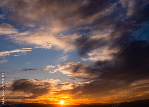 beautiful golden sunset sky landscape