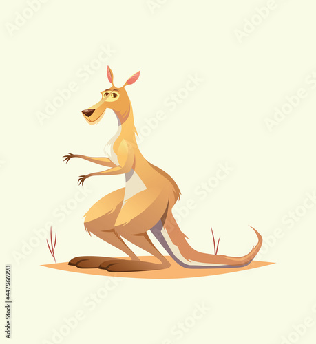 Kangaroo character isolated vector illustration