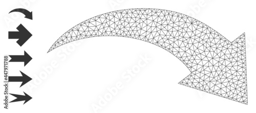 Mesh polygonal redo icon with simple glyphs created from redo vector graphics. Frame mesh polygonal redo. Wire carcass flat mesh in vector EPS format.