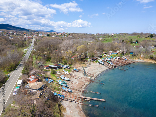 Aerial view of Black Sea coastline near village of Varvara, Bulgaria photo