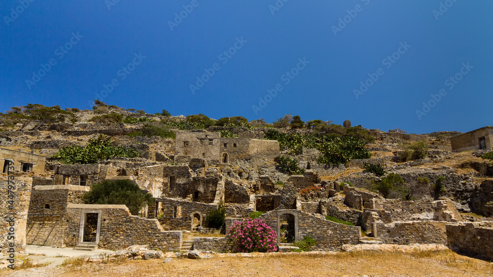 Spinalonga, Greece, Ruins of former leper colony