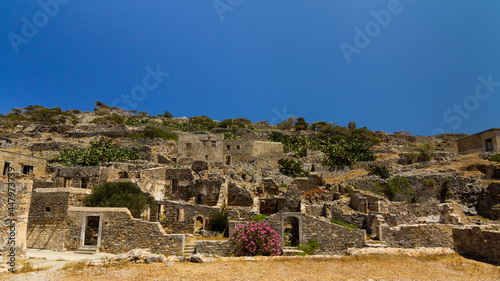 Spinalonga, Greece, Ruins of former leper colony