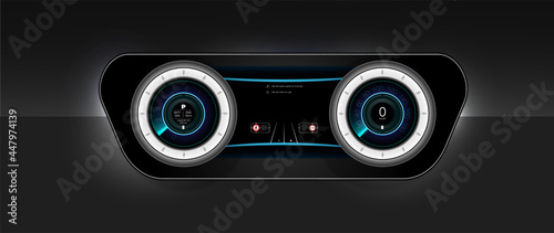 Futuristic user interface. HUD UI. Abstract virtual graphic touch user interface. Car service in the style of HUD. Virtual graphical interface Ui HUD Autoscann. Vector