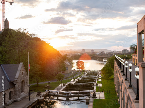 A view of the Rideau Canal. Ottawa, Ontario, Canada