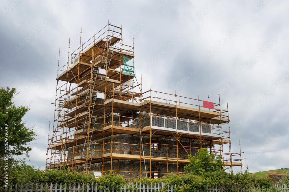 Restoration job on an old historic building Restoration job on an old historic building