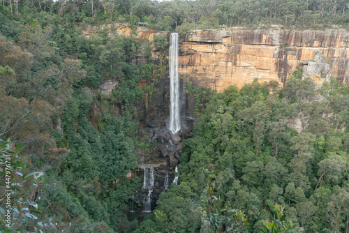 wide shot of fitzroy falls from jersey lookout at morton national park