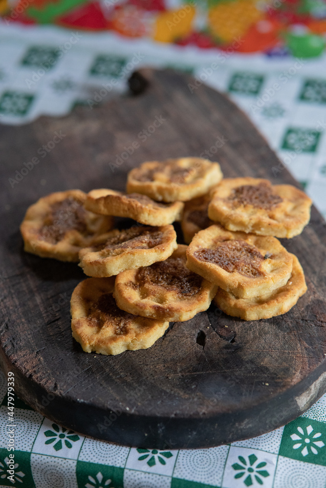 Nicaraguan puff pastry on a wooden board