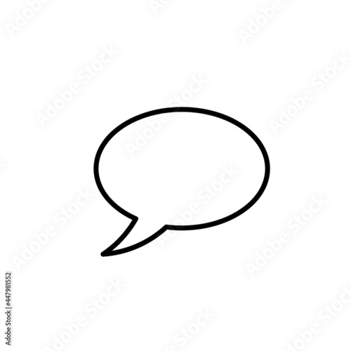 Simple speech bubble or bubble talk black icon. Trendy flat isolated symbol, sign used for: illustration, outline, logo, pictogram, mobile, app, emblem, design, web, dev, site, ui, ux. Vector EPS 10 photo