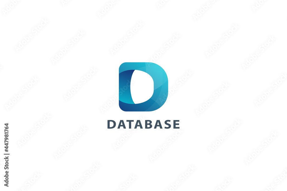 Letter D blue color 3d creative modern database logo Letter D blue color 3d creative modern database logo