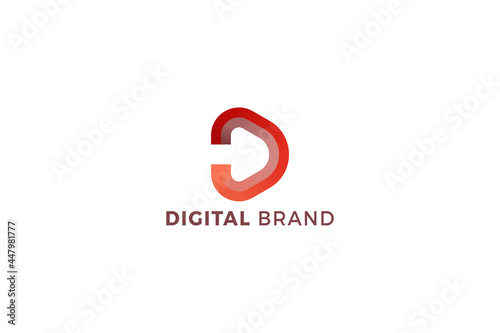 Free Download Letter D 3d orange color creative corporate technological logo - GFXLoad