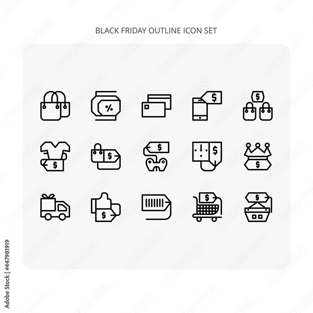 icon black friday outline style icon black friday outline style