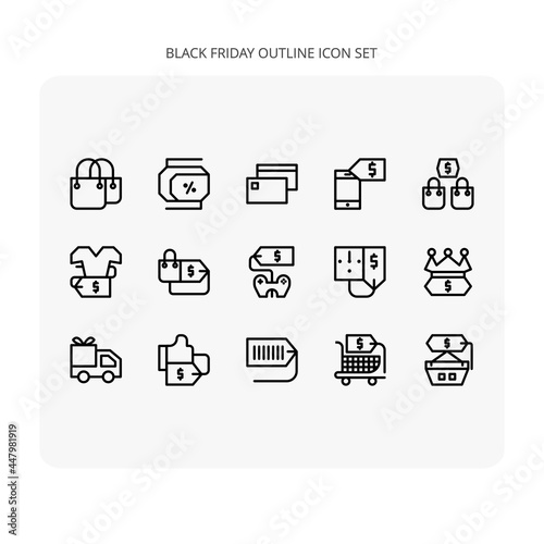 icon black friday outline style