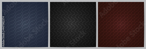  Set of abstract geometric pattern with circle overlapping waves lines background fabric japanese or chinese traditional