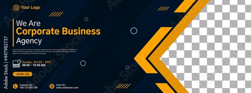 Modern business banner template design for webinar, marketing, online class program, etc