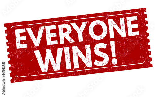 Everyone wins grunge rubber stamp on white background, vector illustration