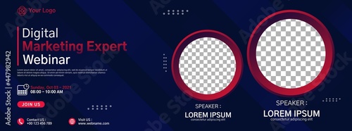Business modern banner template design for webinar, marketing, online class program, etc
