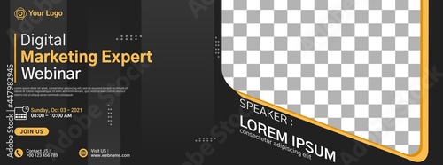 Business modern banner template design for webinar, marketing, online class program, etc