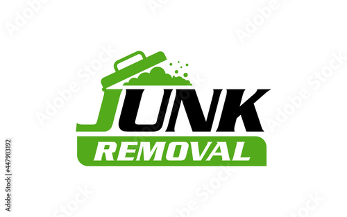 Illustration vector graphic of junk removal solution services logo design template