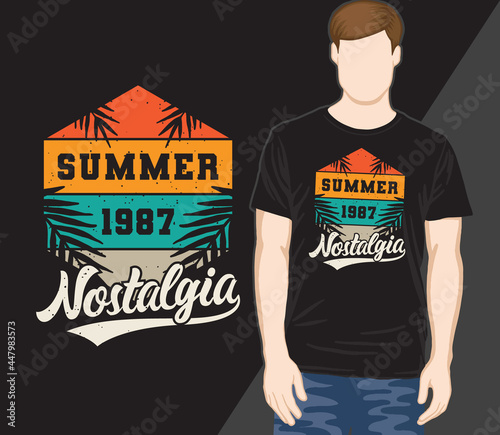 Summer nostalgia typography vintage t-shirt design