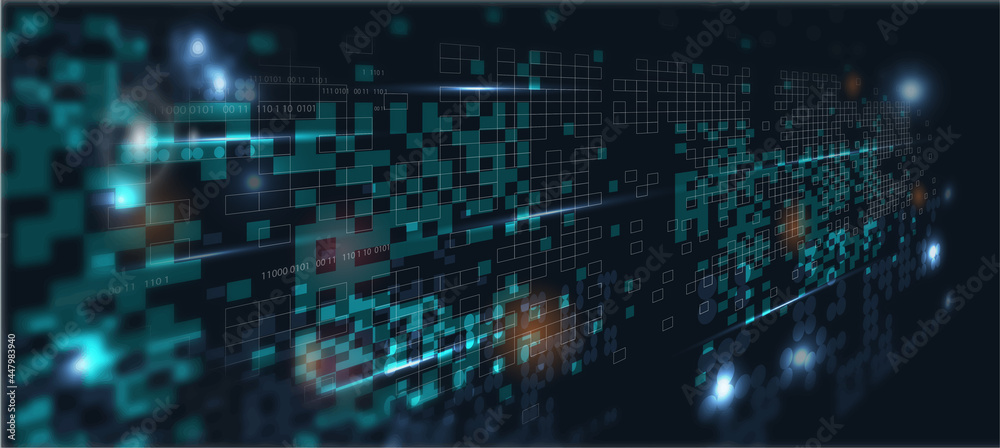 Obraz premium Technology background, color and waves