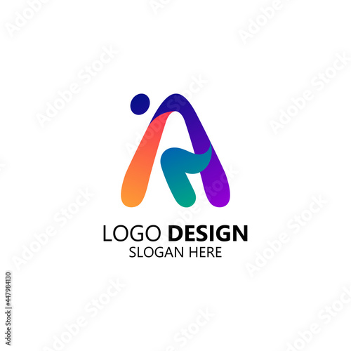 colorful people logo design template