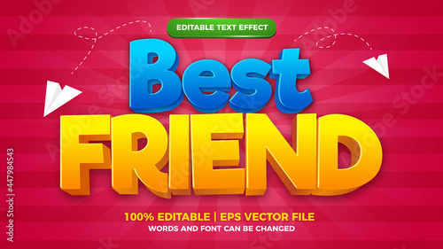 best friend cartoon comic editable text effect style template.jpg