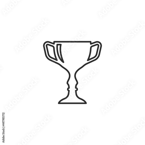 Trophy line illustration vector icon of winner illustration design
