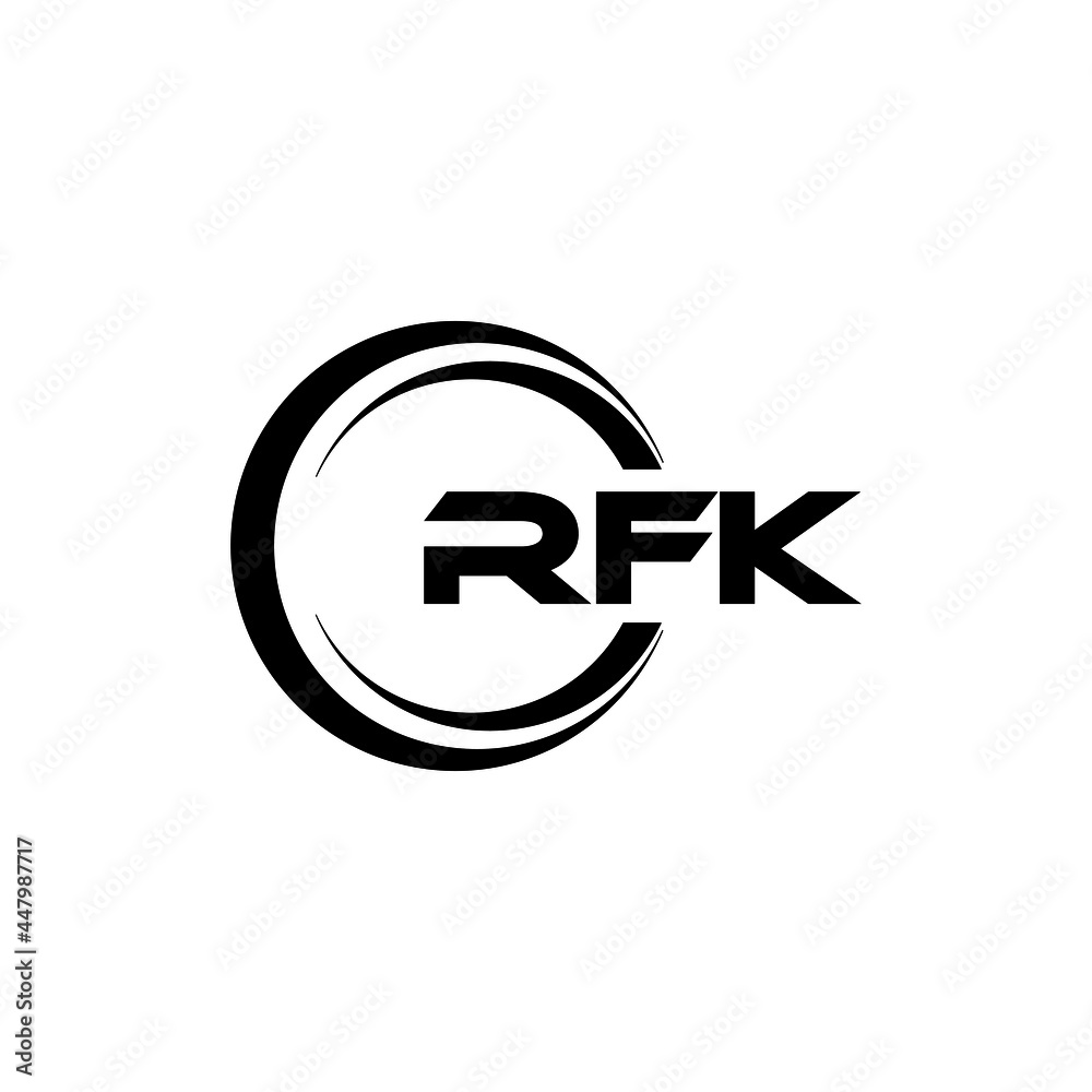 RFK letter logo design with white background in illustrator, vector
