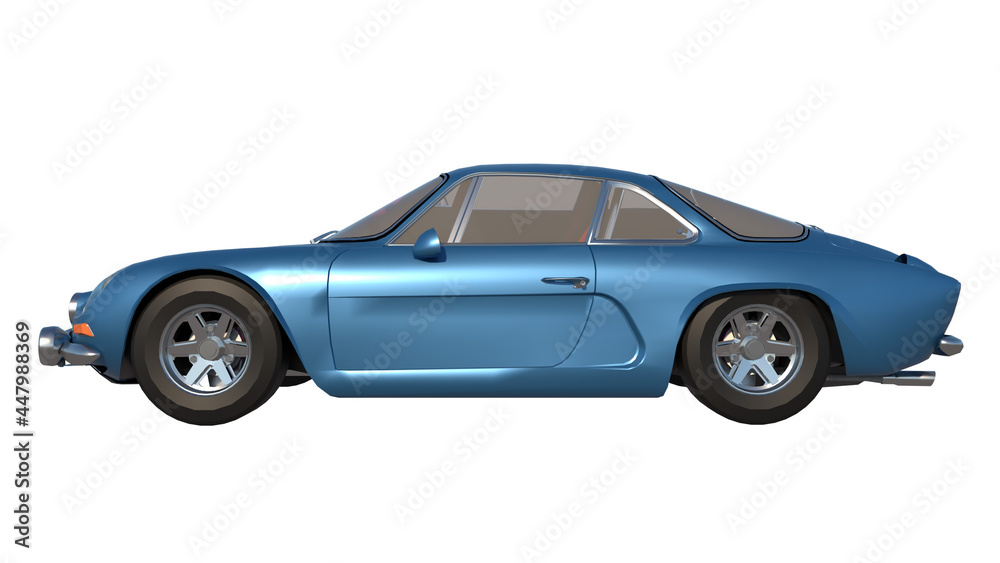 Luxury car city tourism transport 1970s 1- Lateral view white background 3D Rendering Ilustracion 3D Luxury car city tourism transport 1970s 1- Lateral view white background 3D Rendering Ilustracion 3D