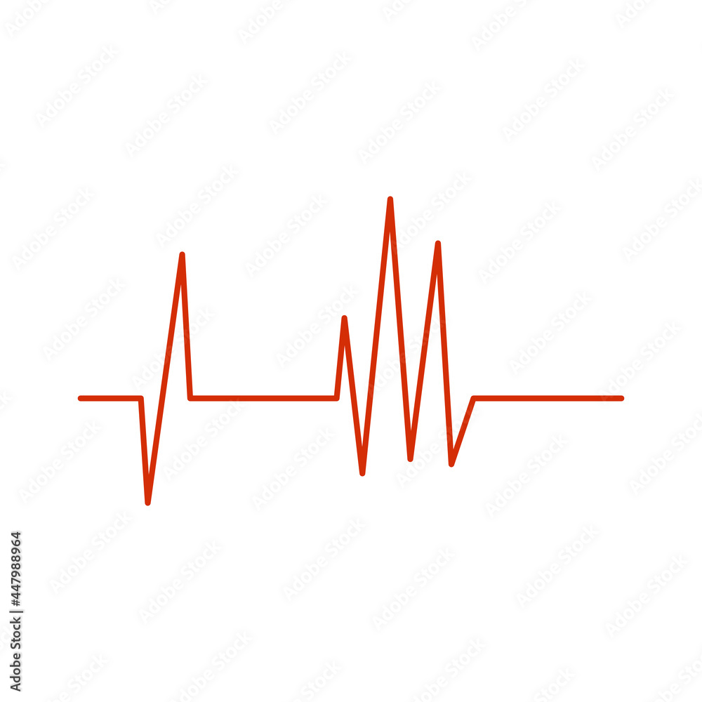 Vector illustration of heart beat cardiogram.