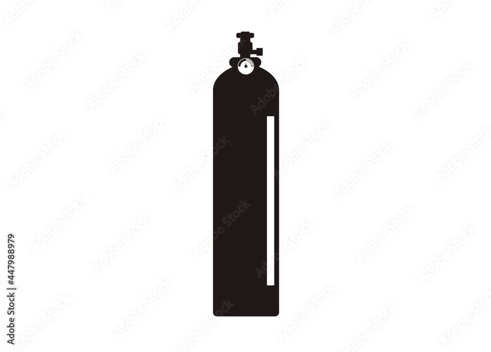 Oxygen tube, simple illustration in black and white. Oxygen tube, simple illustration in black and white.
