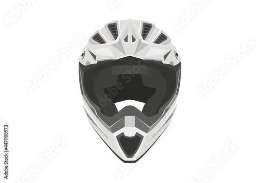 Motocross helmet, simple flat illustration.