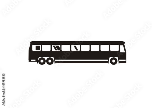 Passenger bus, simple illustration in black and white.