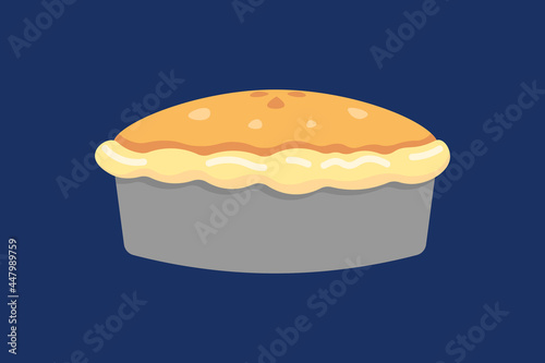 pie illustration. Thanksgiving and autumn celebration cake. flat cartoon style. vector design