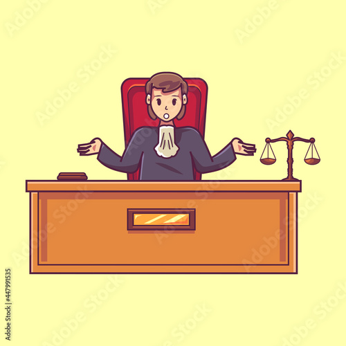 Female judge illustration concept: Judge does not want to know