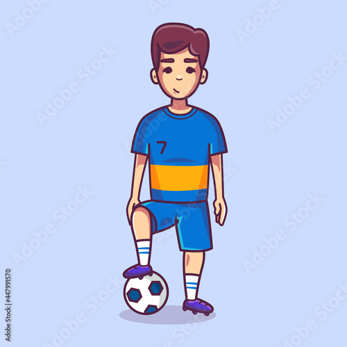 Profession character mascot: Football player. Cartoon style illustration