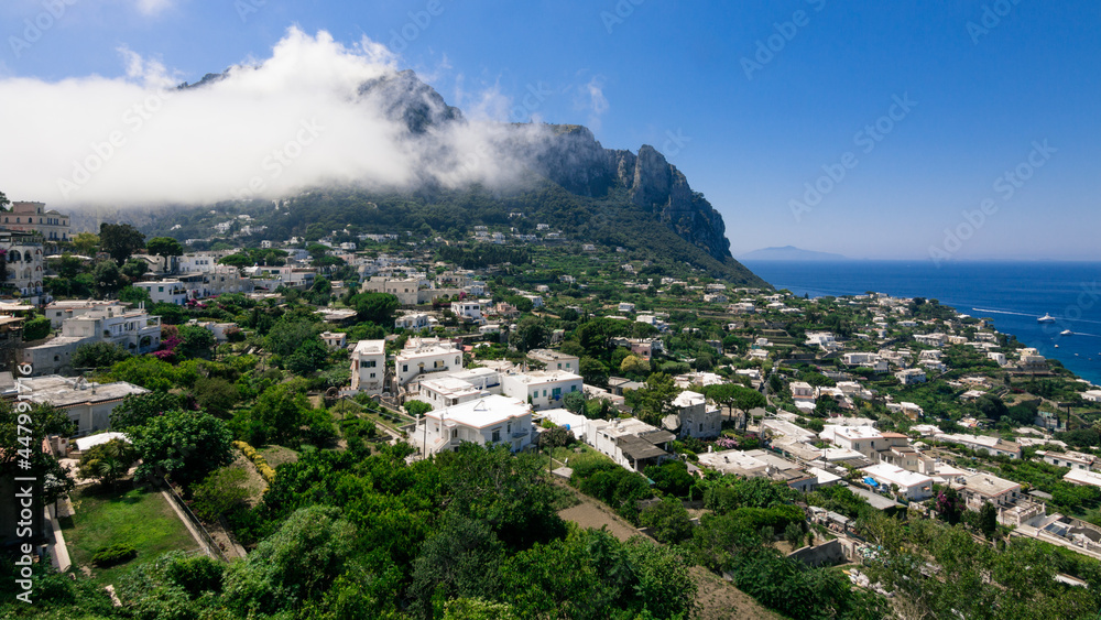 aerial view of the beautiful island of capri in italy