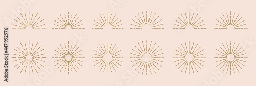 Sunrise & sunset icons collection. Flat vector icons. Morning sunlight icons vector illustration