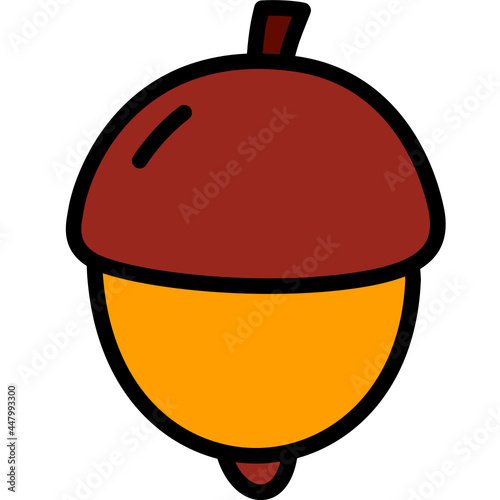 acorn oak seed filled outline icon