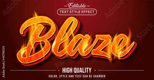 Editable text style effect - Blaze text style theme.